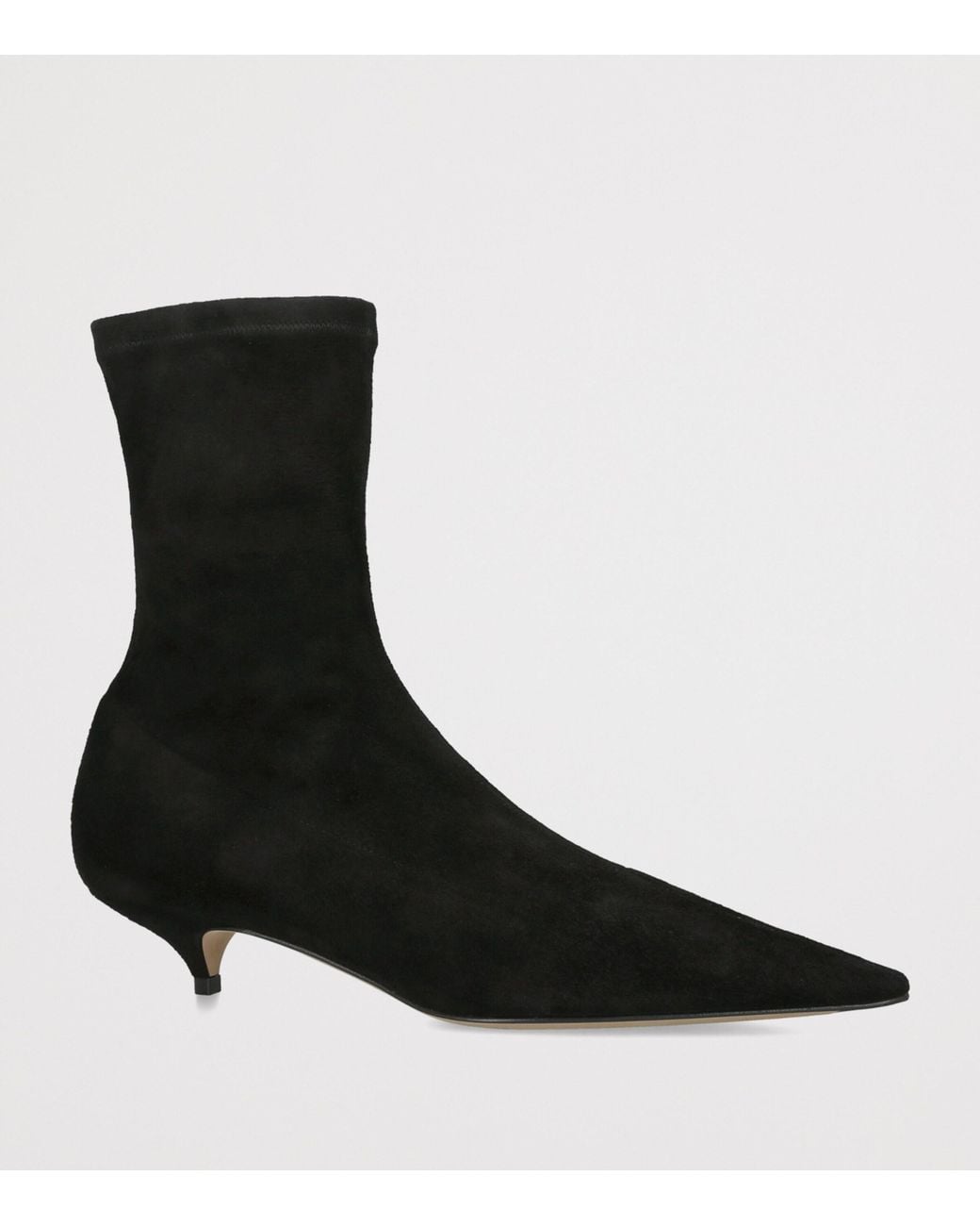 The Row Black Liisa Suede Kitten Ankle Boots 35