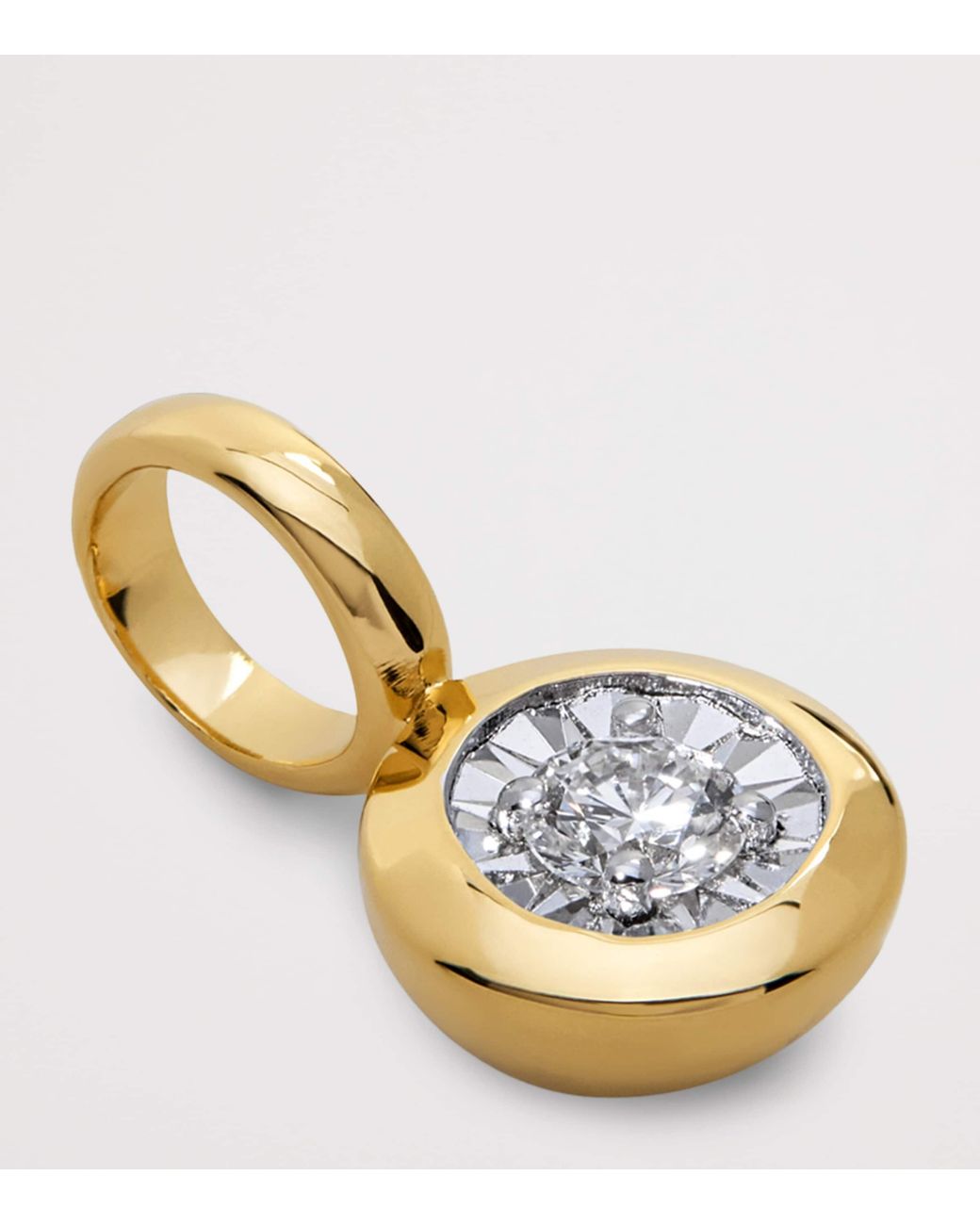 Monica Vinader Metallic Vermeil And Diamond Solitaire Charm