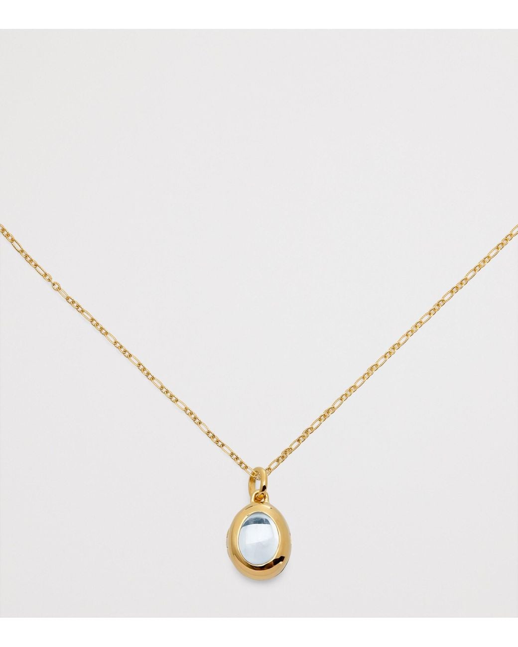 Monica Vinader Metallic Vermeil And Rock Crystal April Birthstone Locket