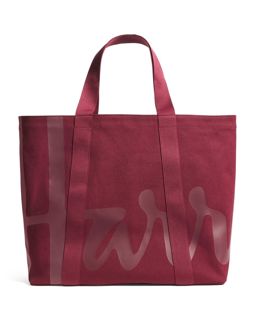 Harrods Red Large Cotton Logo Tote Bag