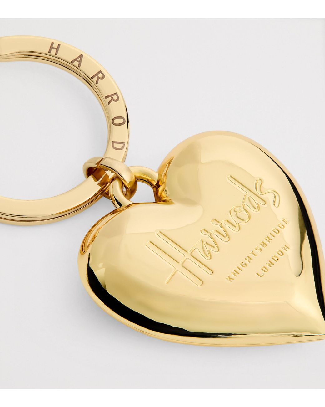 Harrods Metallic Metal Heart Keyring