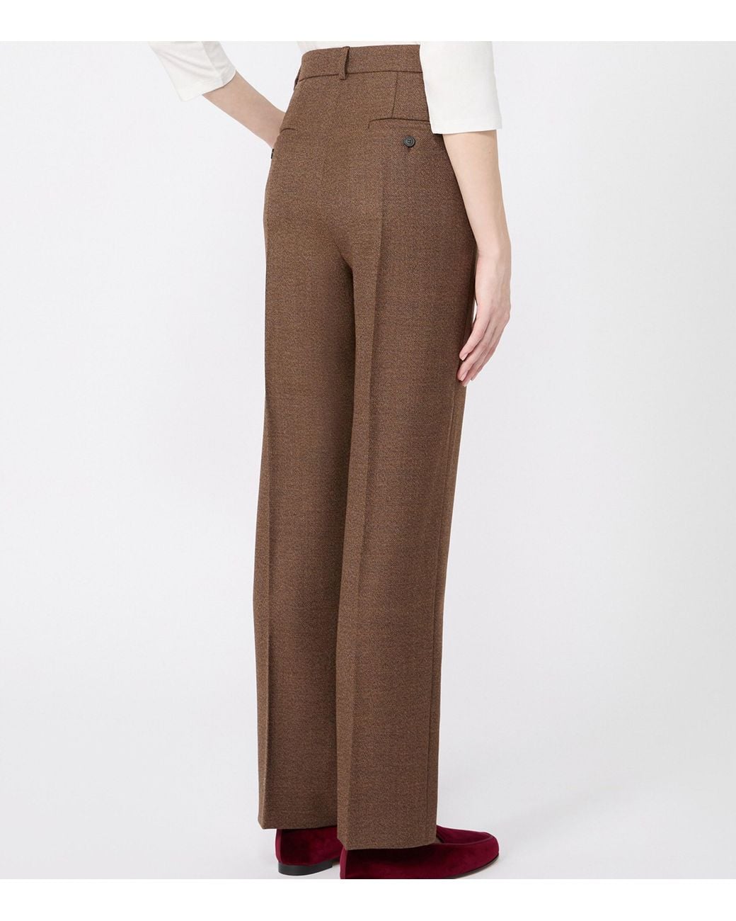 Weekend by Maxmara Brown Virgin Wool Trousers