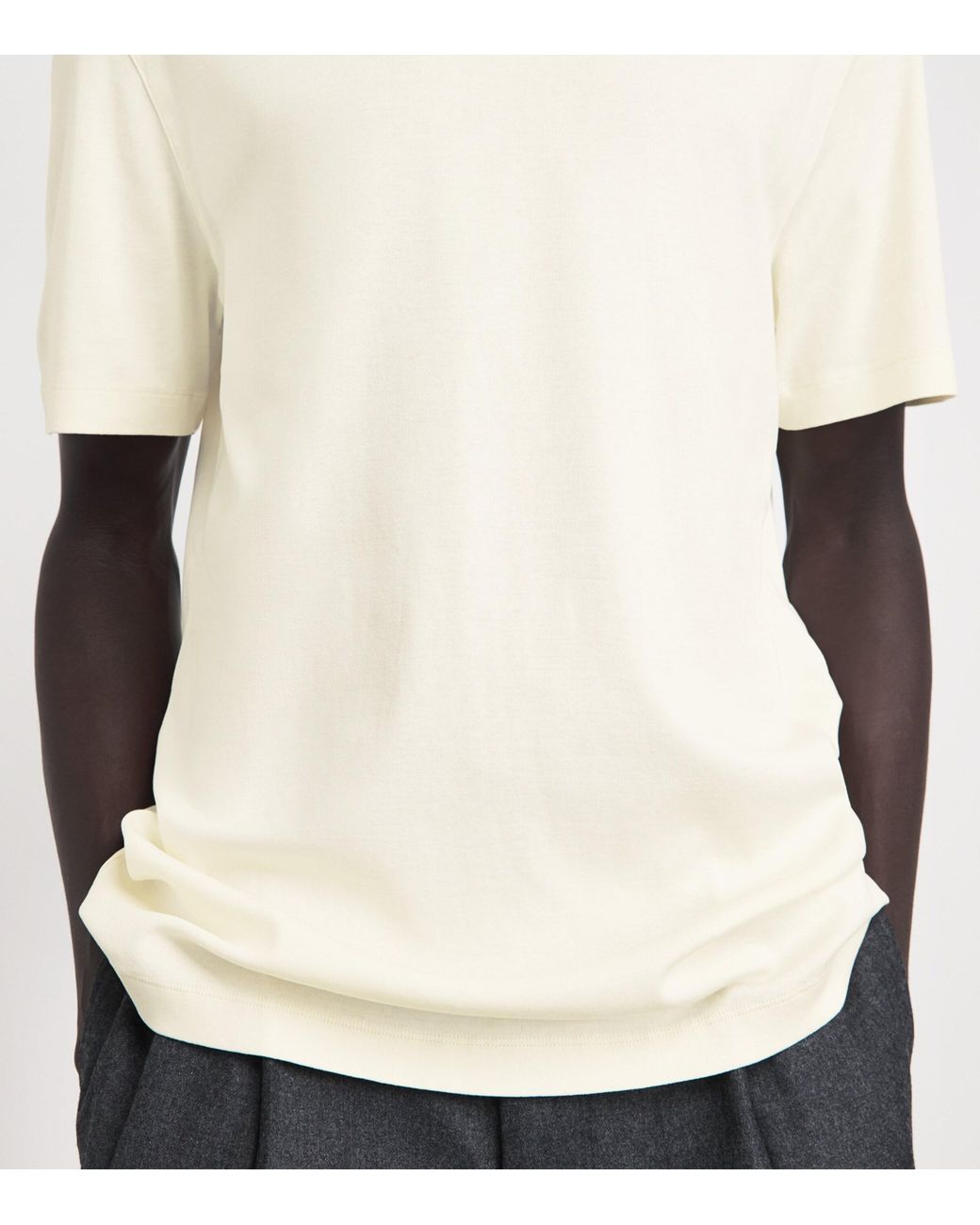 Lemaire White Cotton Scoop-Neck T-Shirt for men