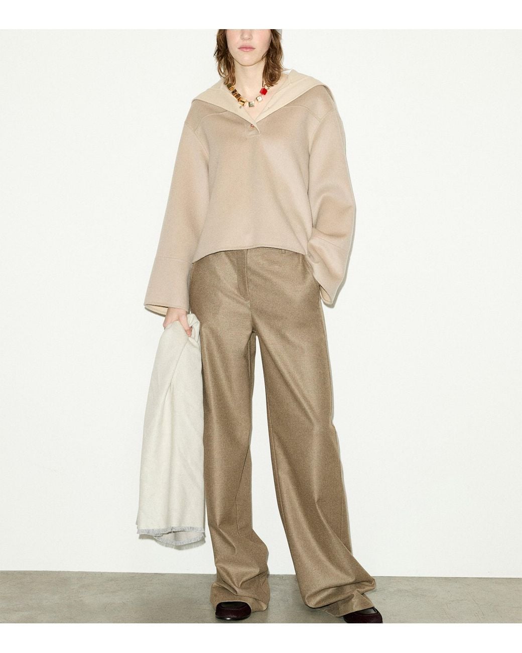MAX&Co. Natural Reversible Colour Block Scarf