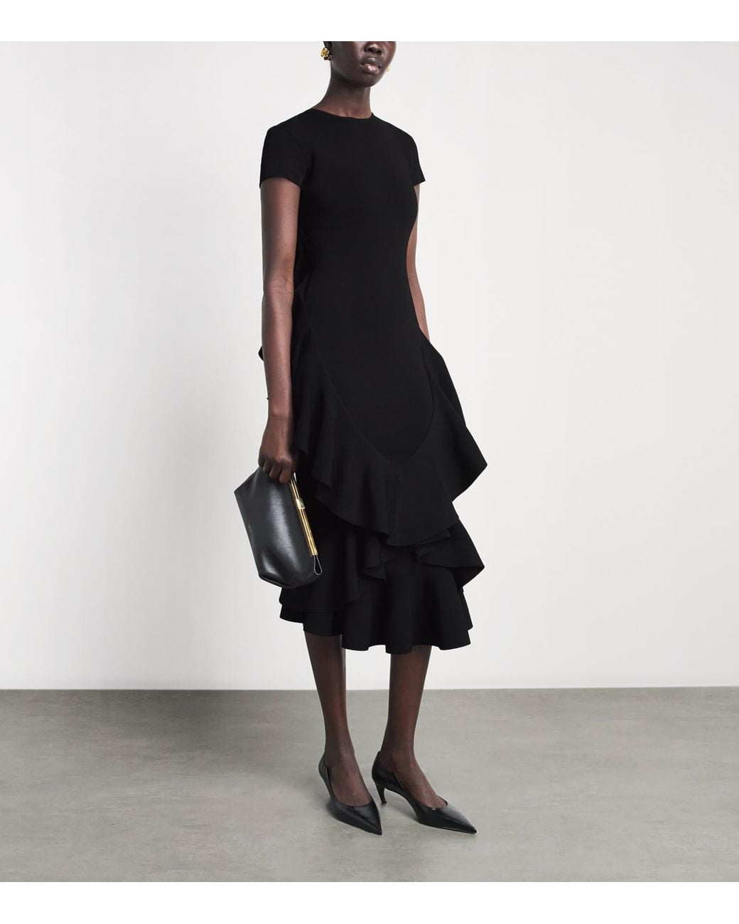 Jacquemus Black Knitted Ruffle Poisson Dress