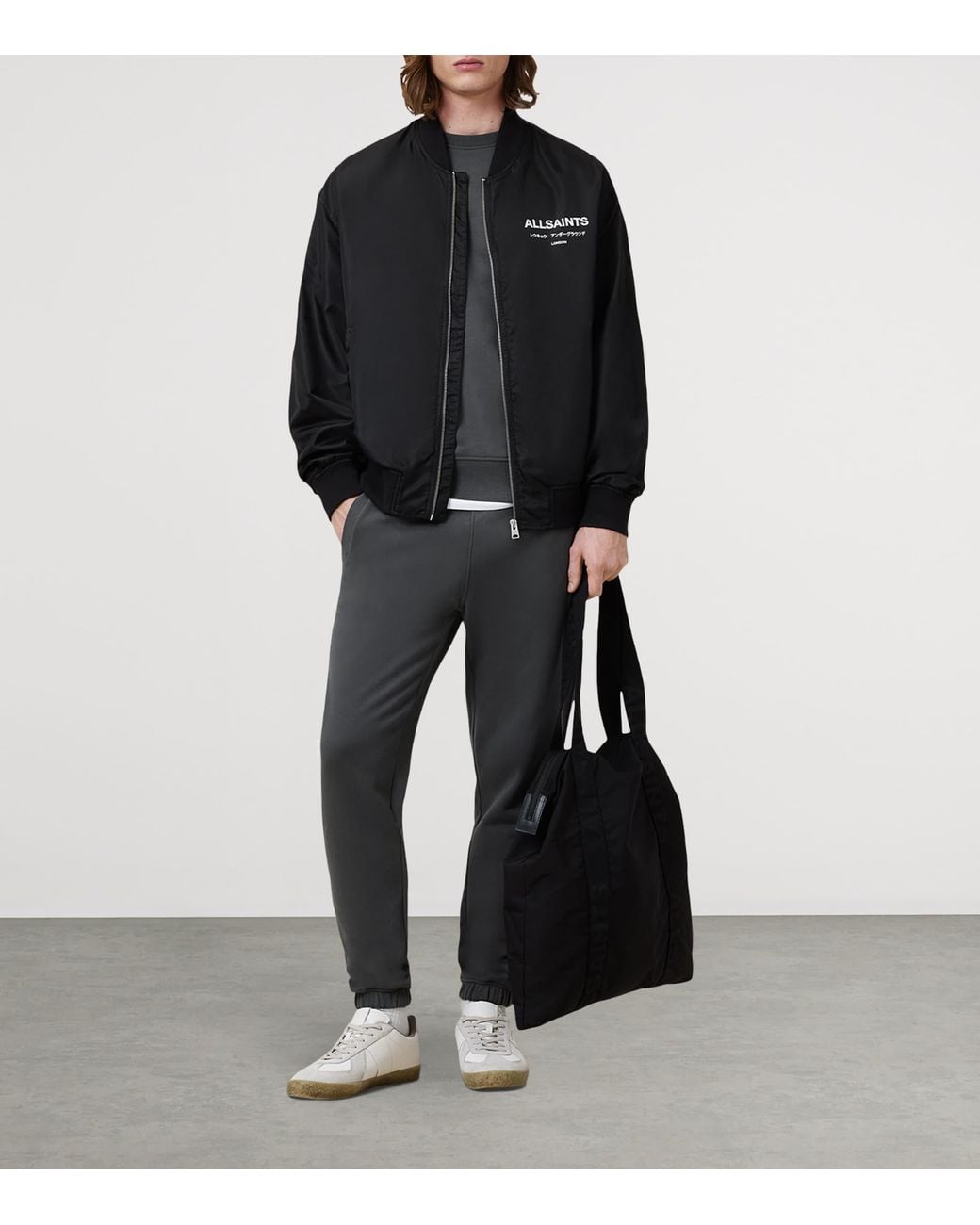 AllSaints Gray Organic Cotton Raven Ramskull Sweatshirt for men