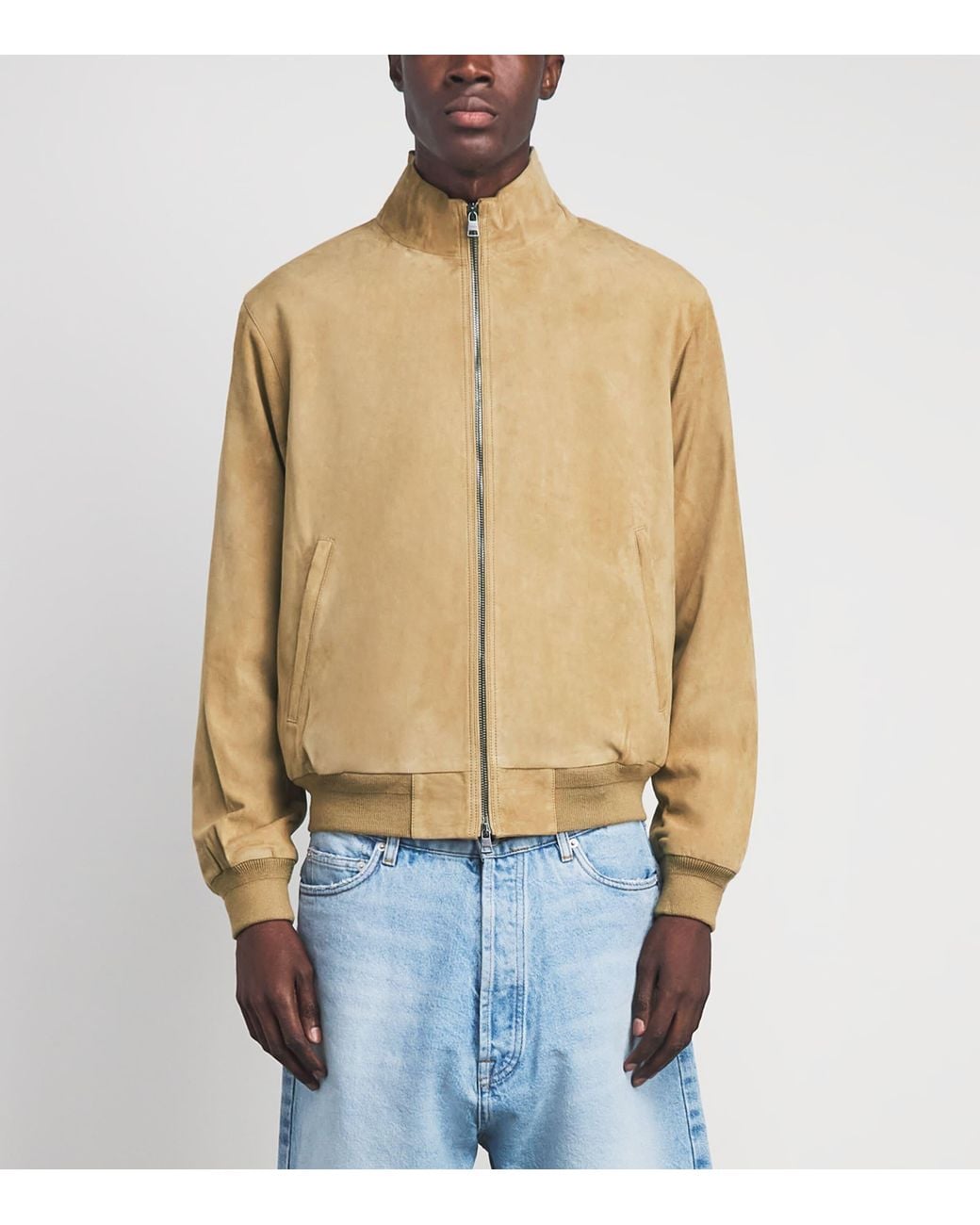 Polo Ralph Lauren Natural Goat Suede Charleton Bomber Jacket for men