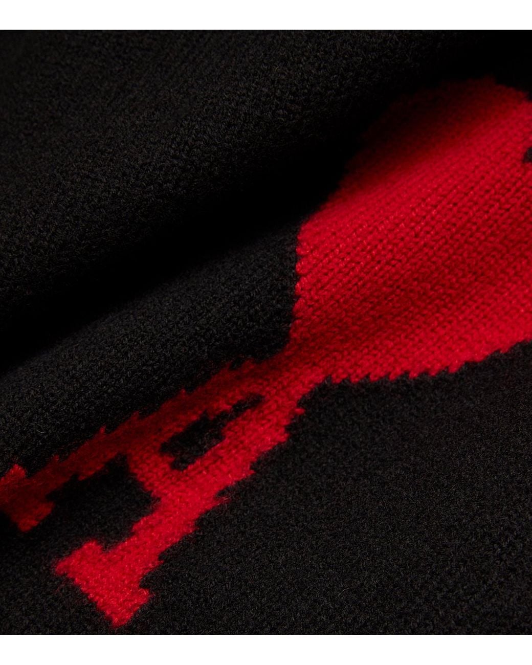 AMI Black Merino Wool Ami De Coeur Sweater for men