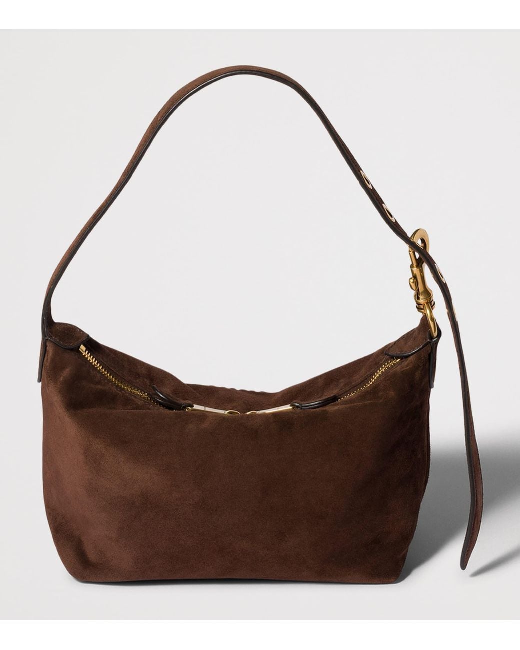 Miu Miu Brown Small Suede Spirit Shoulder Bag
