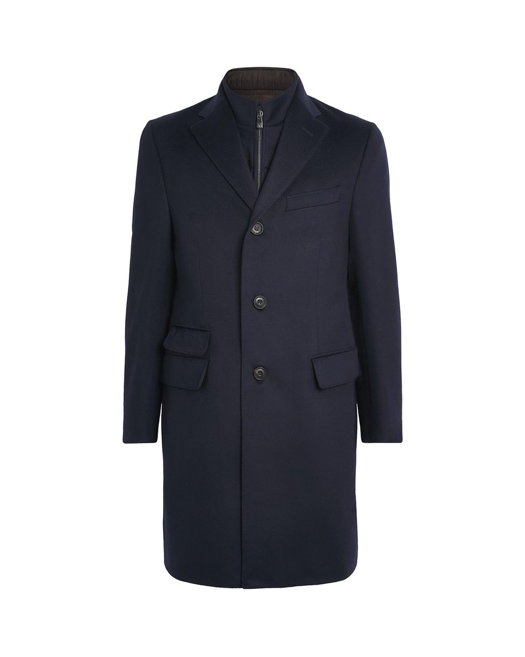 Corneliani Blue Virgin Wool Overcoat for men