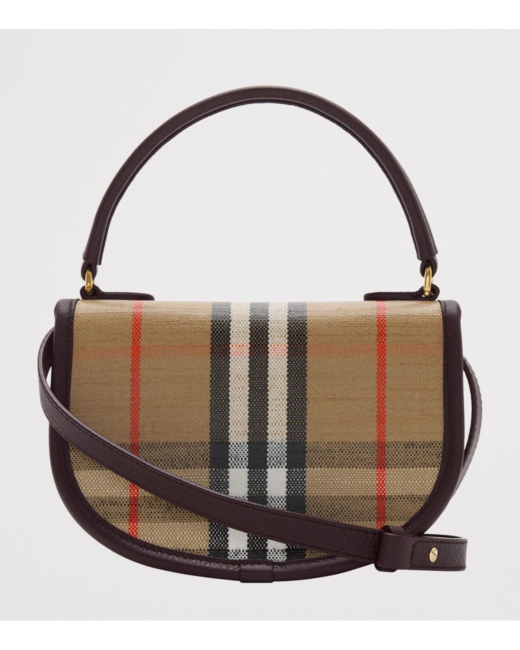 Burberry Black Mini Check Top-Handle Bag