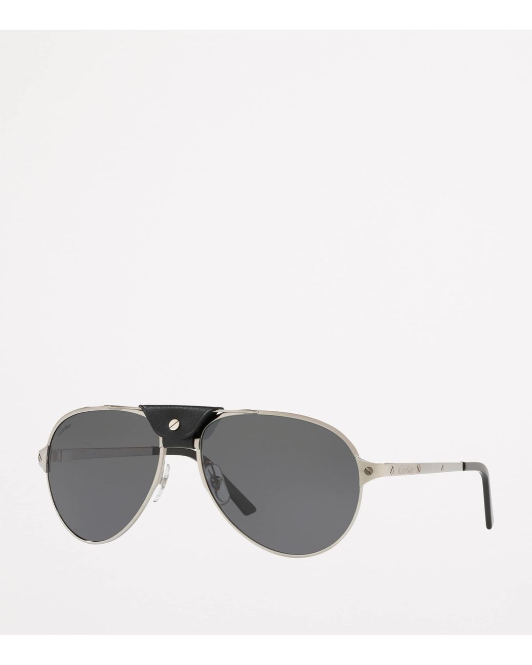 Cartier Gray Santos De Pilot Sunglasses for men