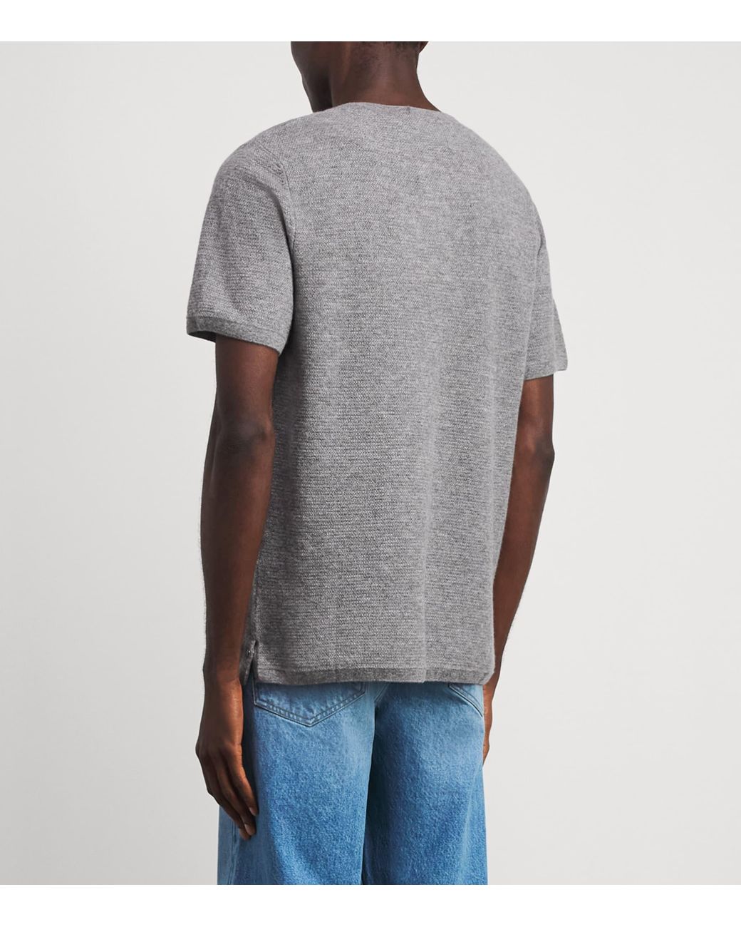 God's True Cashmere Gray Cashmere Signature T-Shirt for men