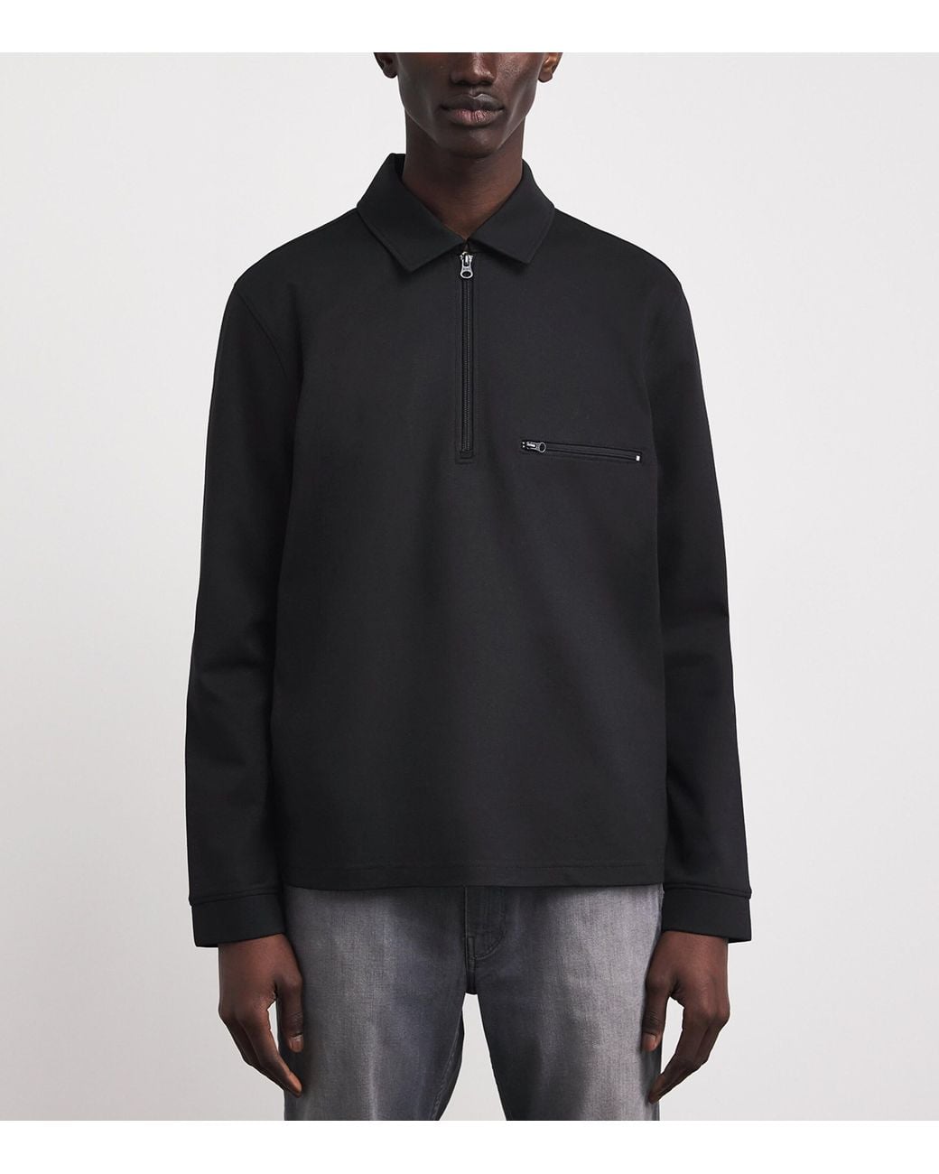 PAIGE Black Grapello Quarter-Zip Sweater for men