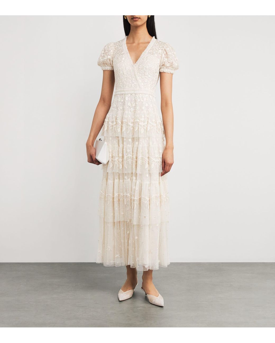 chinese dress ladies Layered Lace Ankle Gown