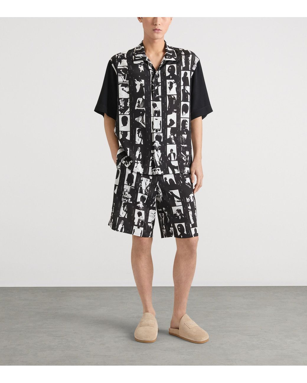 Givenchy Black Printed Bermuda Shorts for men