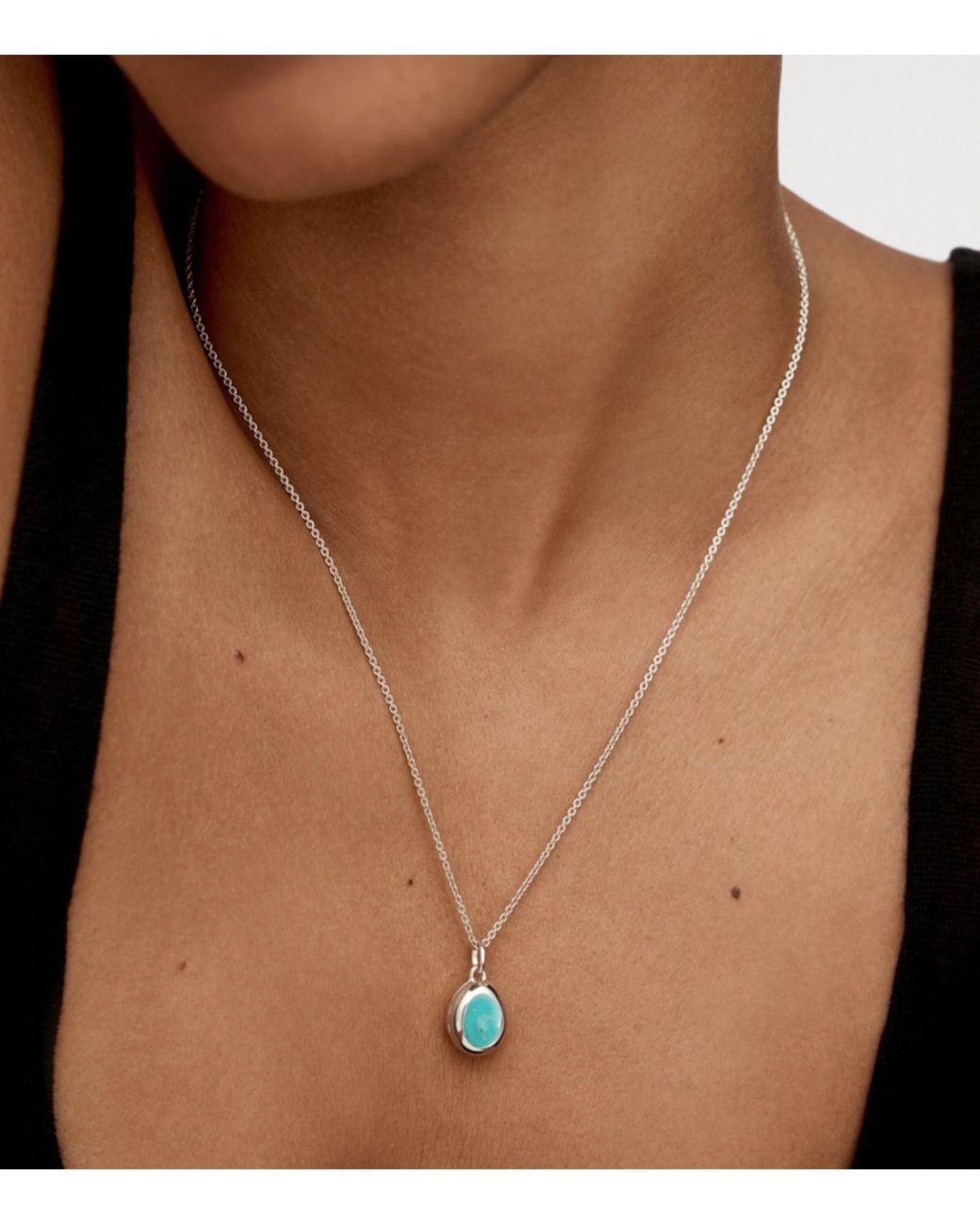 Monica Vinader Blue Sterling And December Birthstone Locket