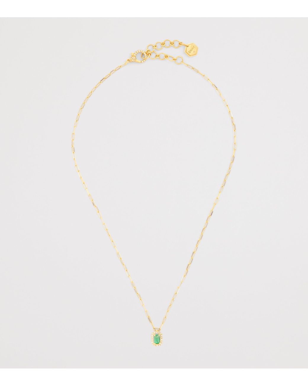 SHAY Metallic Diamond And Emerald Mini Me Necklace