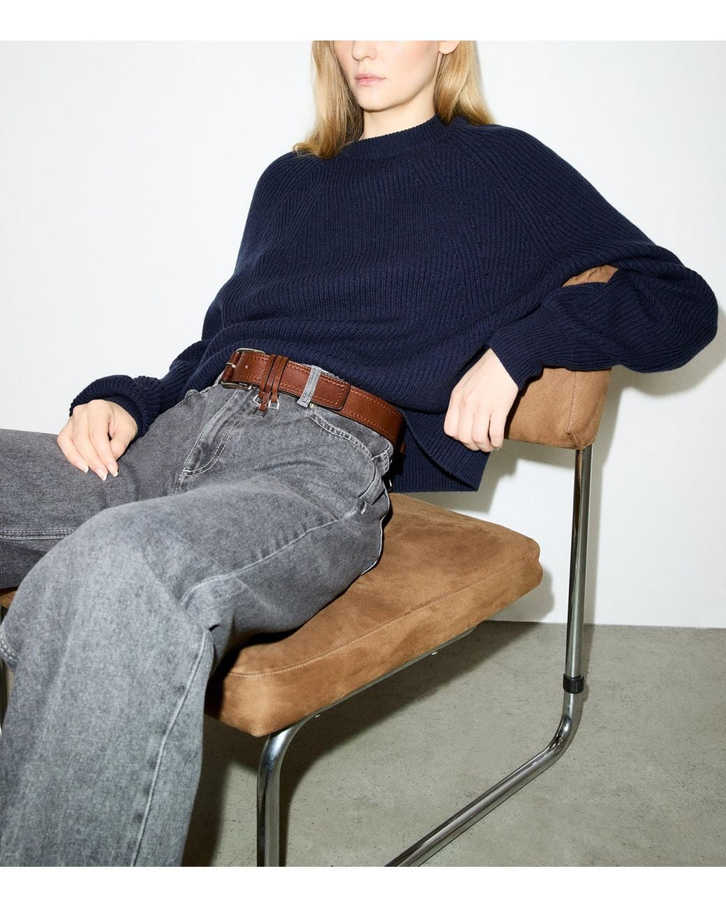MAX&Co. Blue Wool-Cashmere Sweater