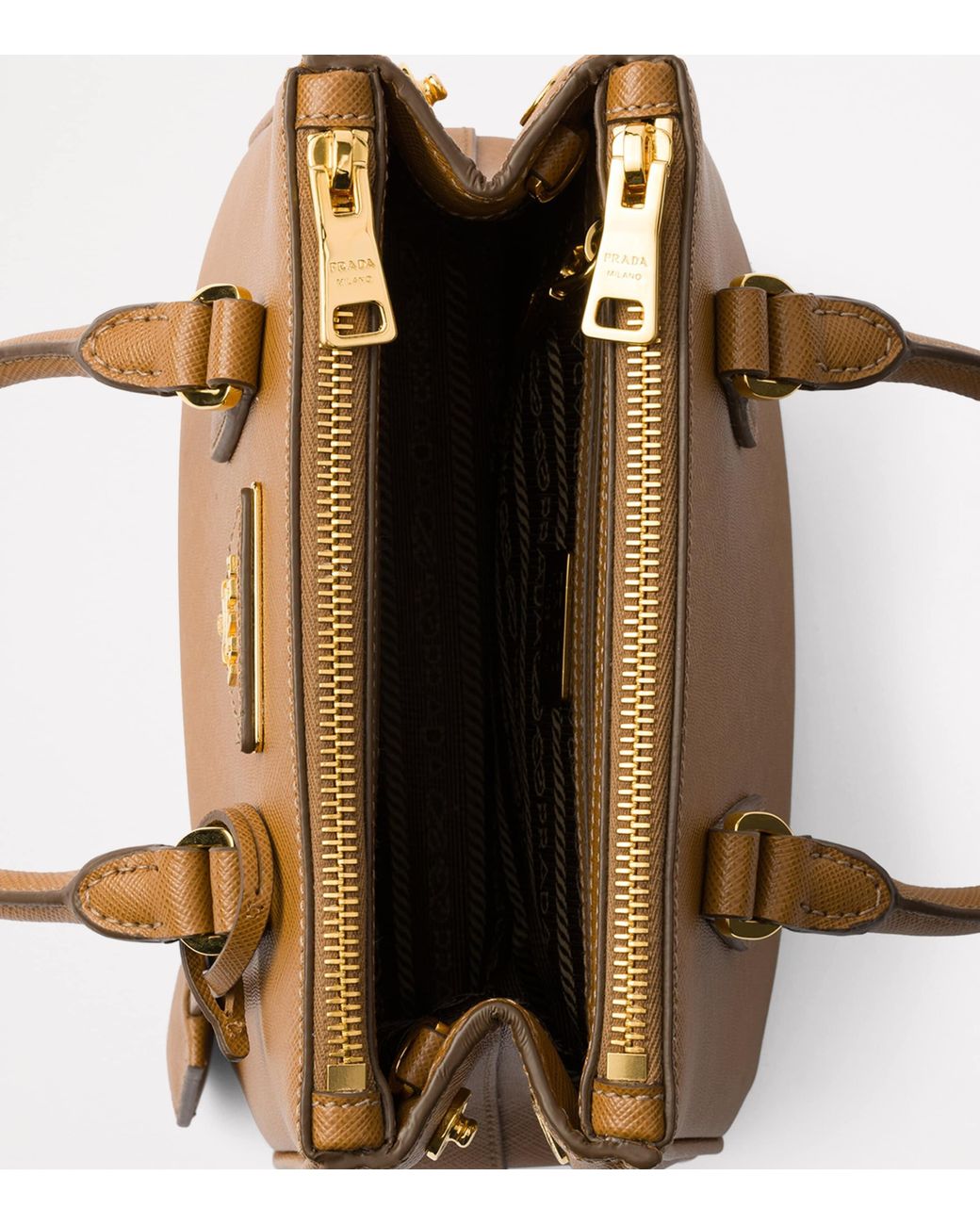 Prada Brown Mini Leather Galleria Top-Handle Bag