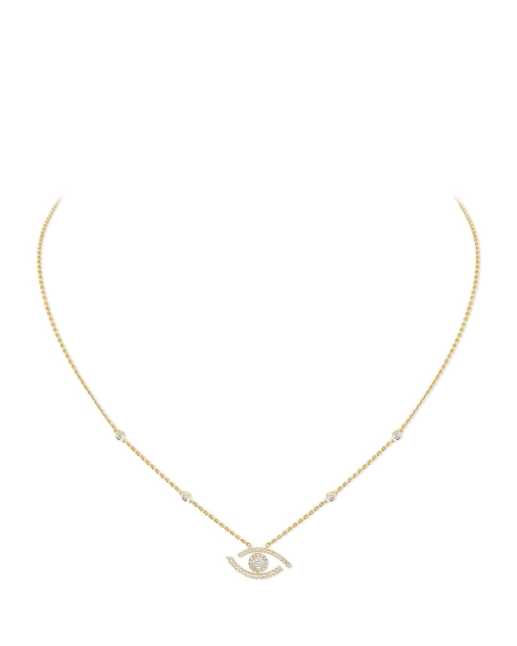 Messika Natural Lucky Eye And Diamond Pavé Necklace
