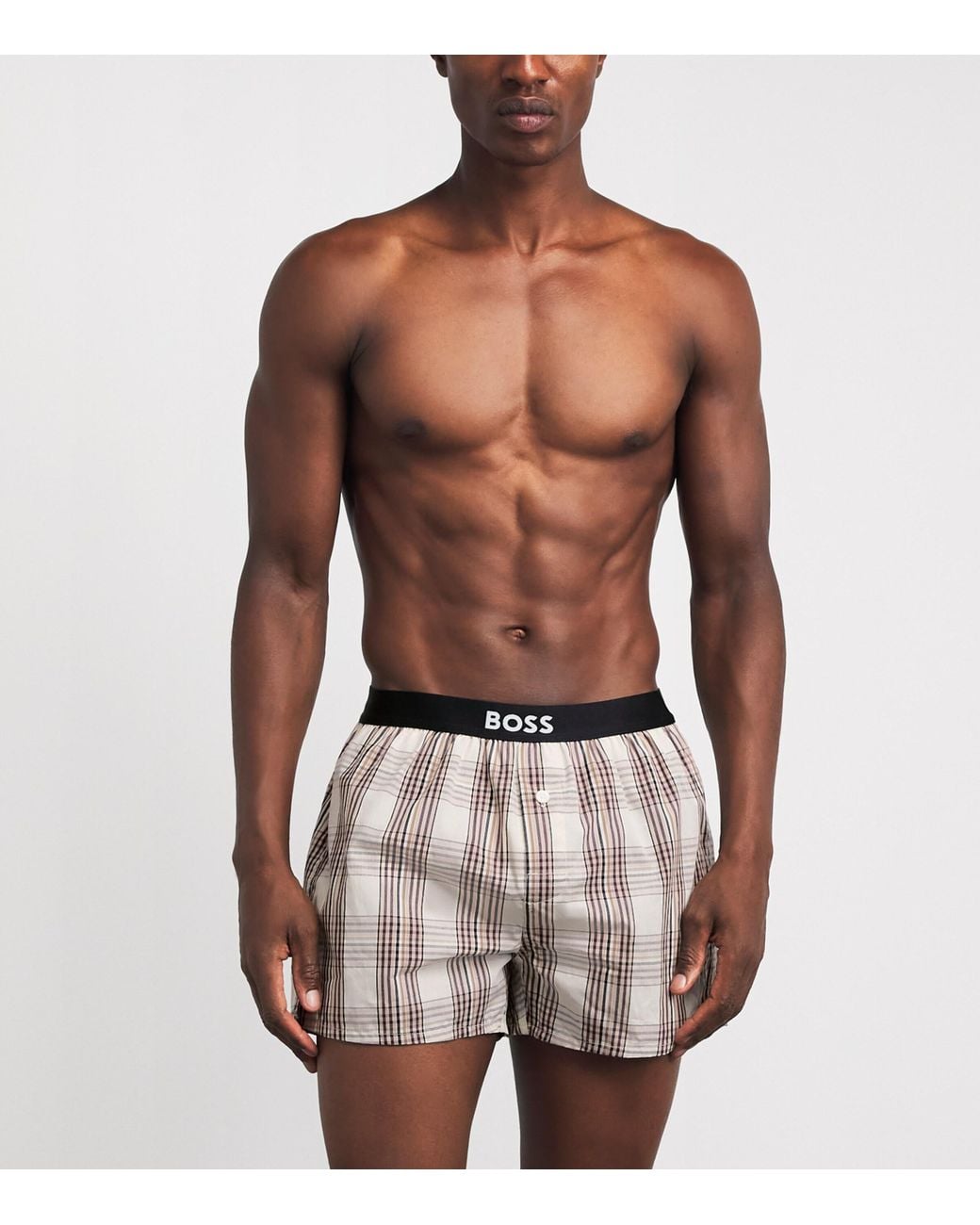 Boss Blue Cotton Boxer Shorts for men