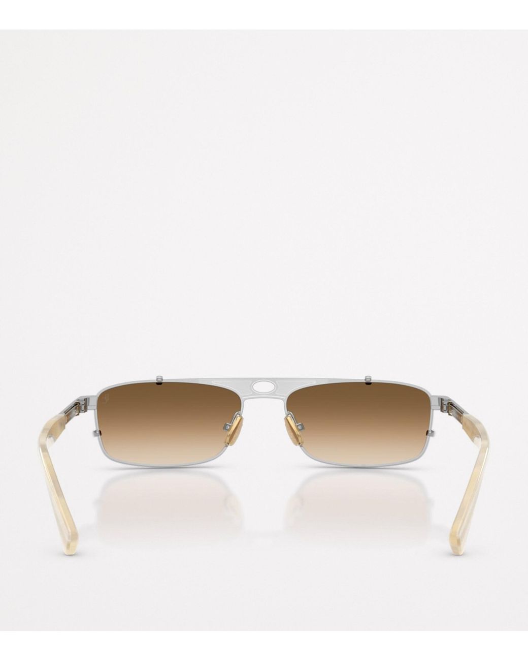 Brunello Cucinelli Natural Titanium Rectangular Paloma Sunglasses