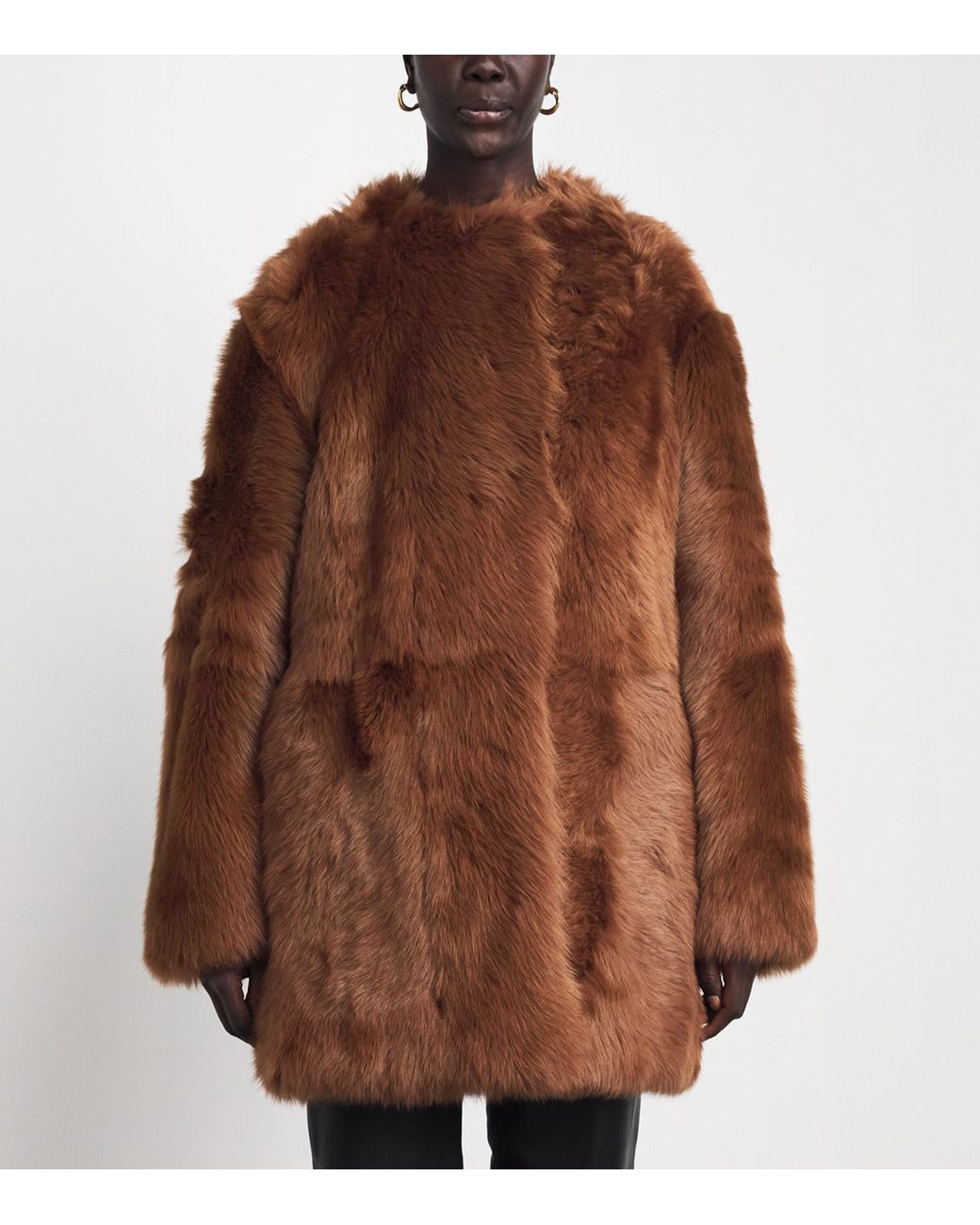Totême Brown Shearling Short Coat
