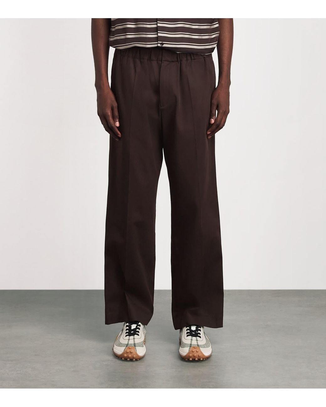 Sandro Brown Alpha Cotton Wide-Leg Trousers for men