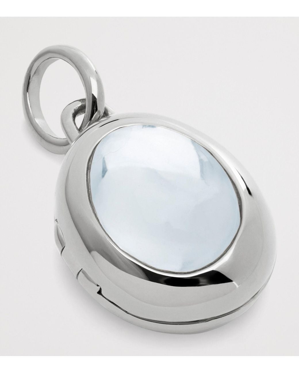 Monica Vinader White Sterling And Rock Crystal April Birthstone Locket