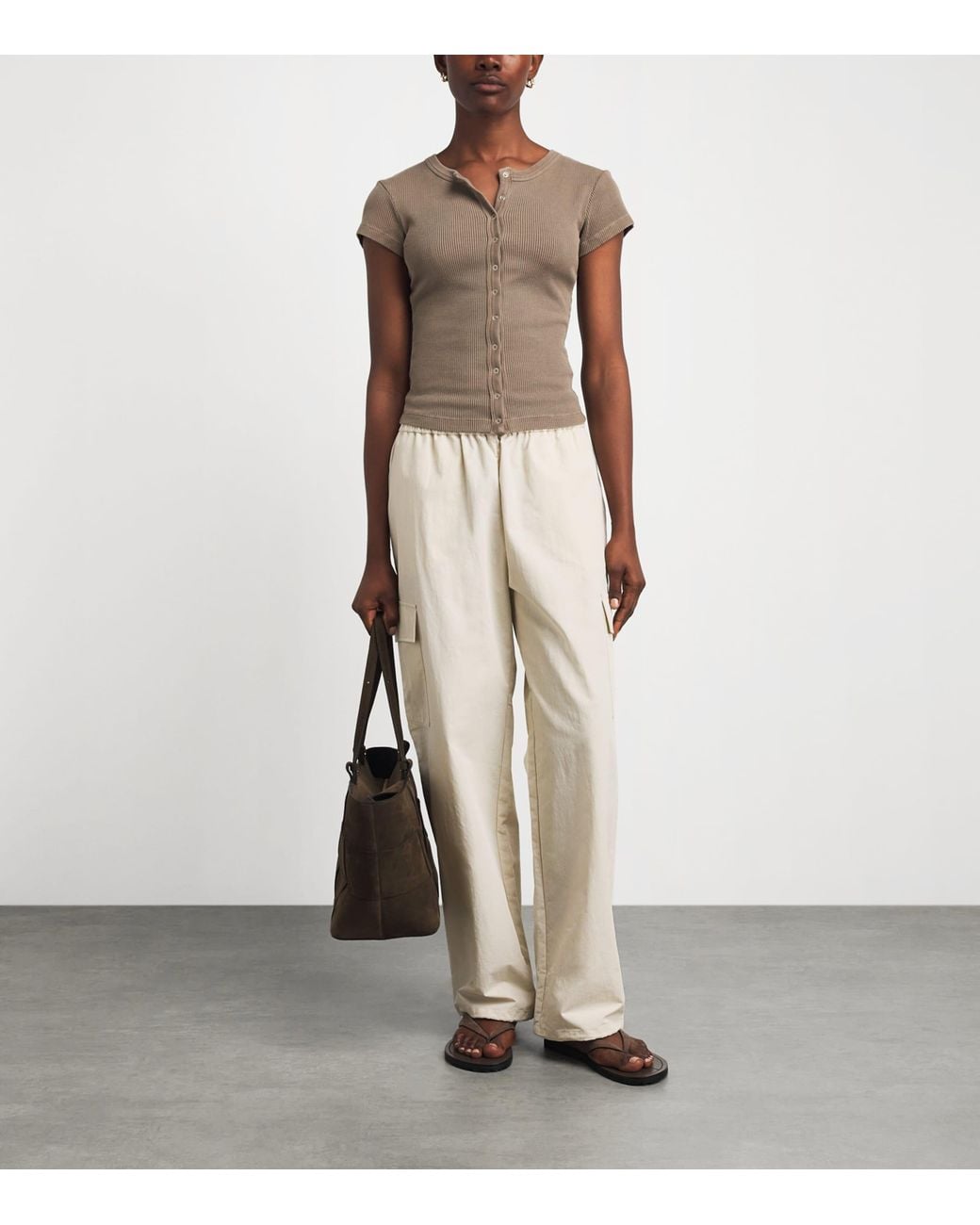 Citizens of Humanity Brown Short-Sleeve Tabi Cardigan