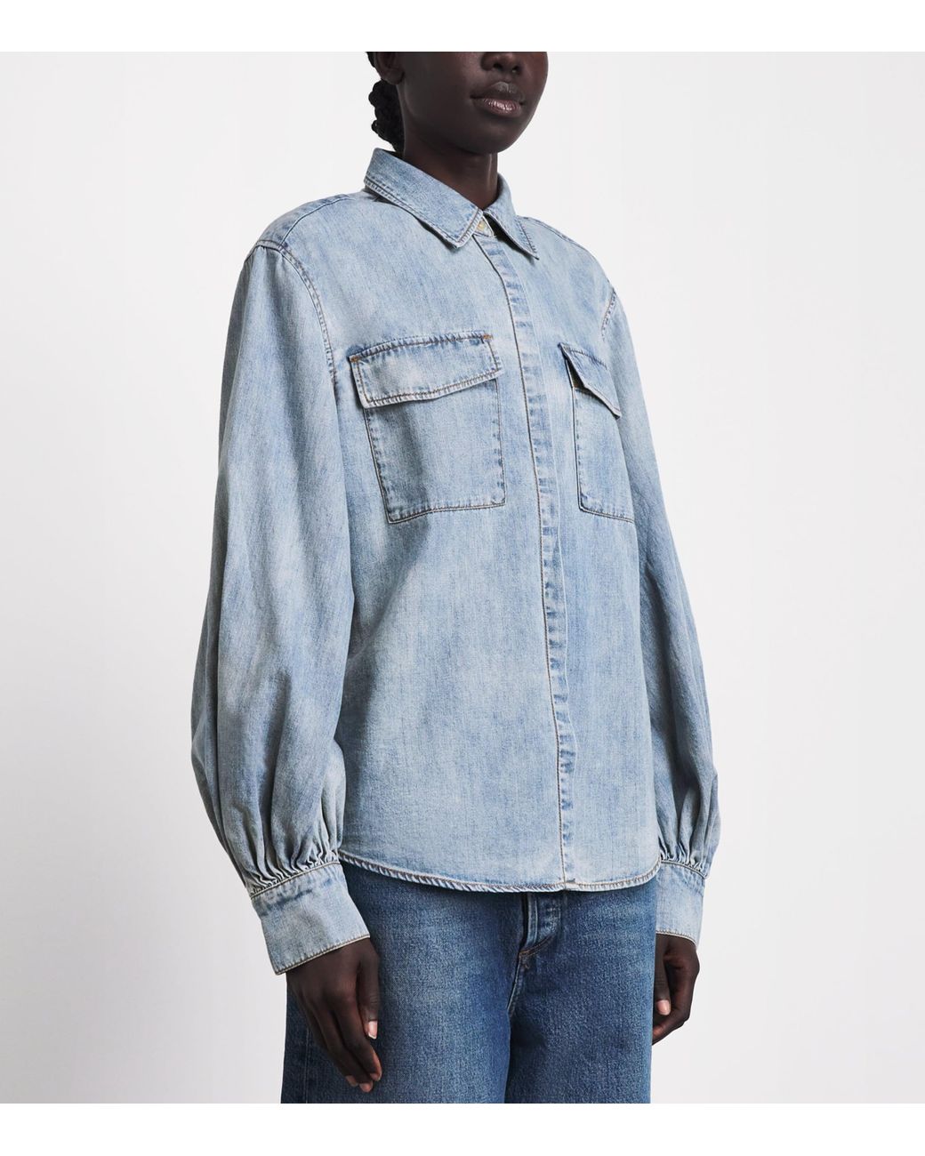 7 For All Mankind Blue Denim Shirt