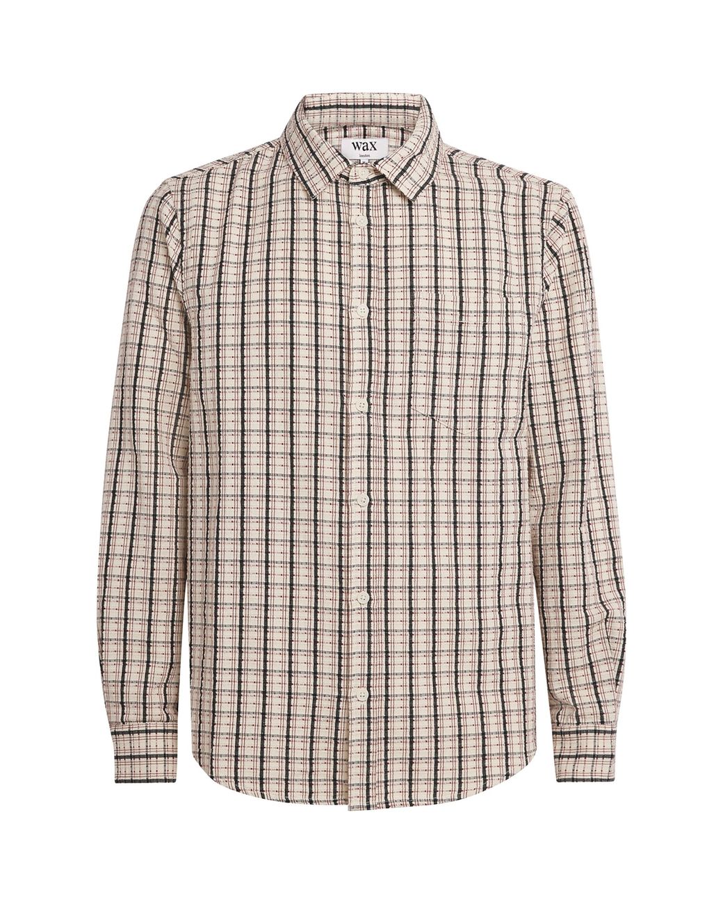 Wax London White Cotton Check Shelly Shirt for men