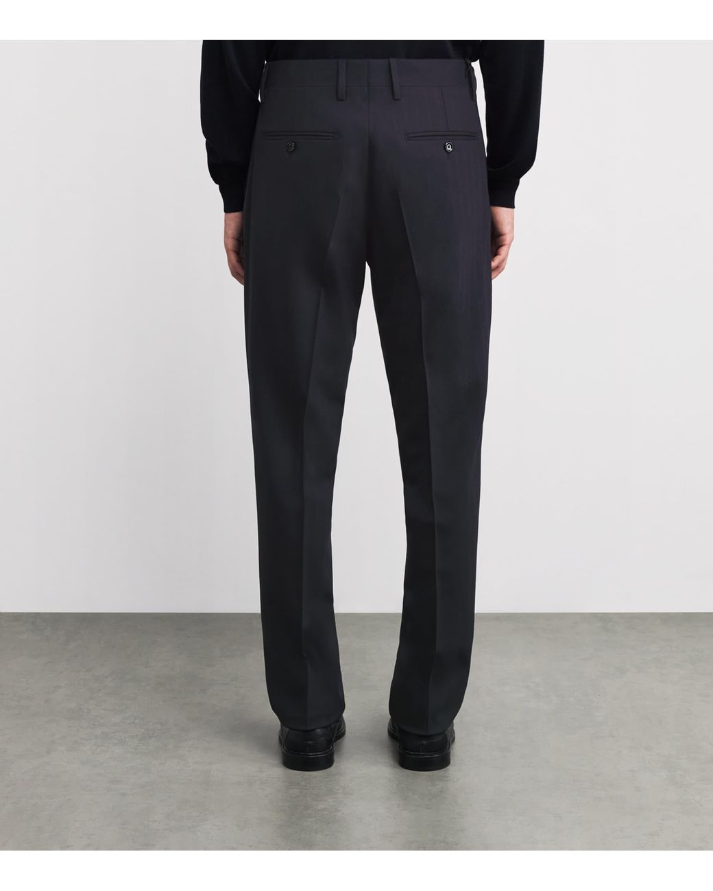 Lardini Blue Wool-Blend Pleated Straight Trousers for men