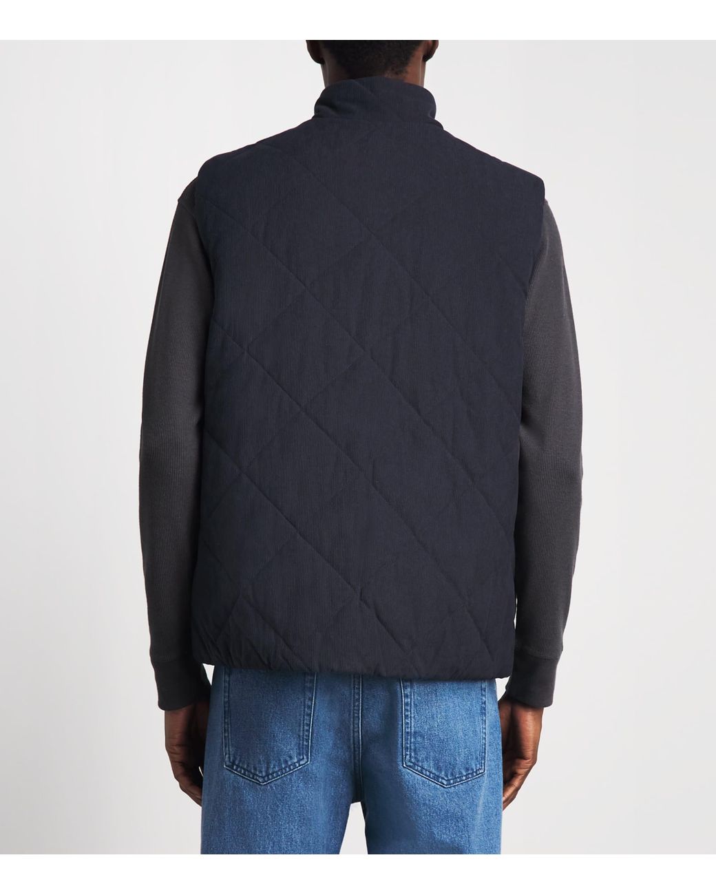 Barbour Blue Quilted Corden Gilet for men