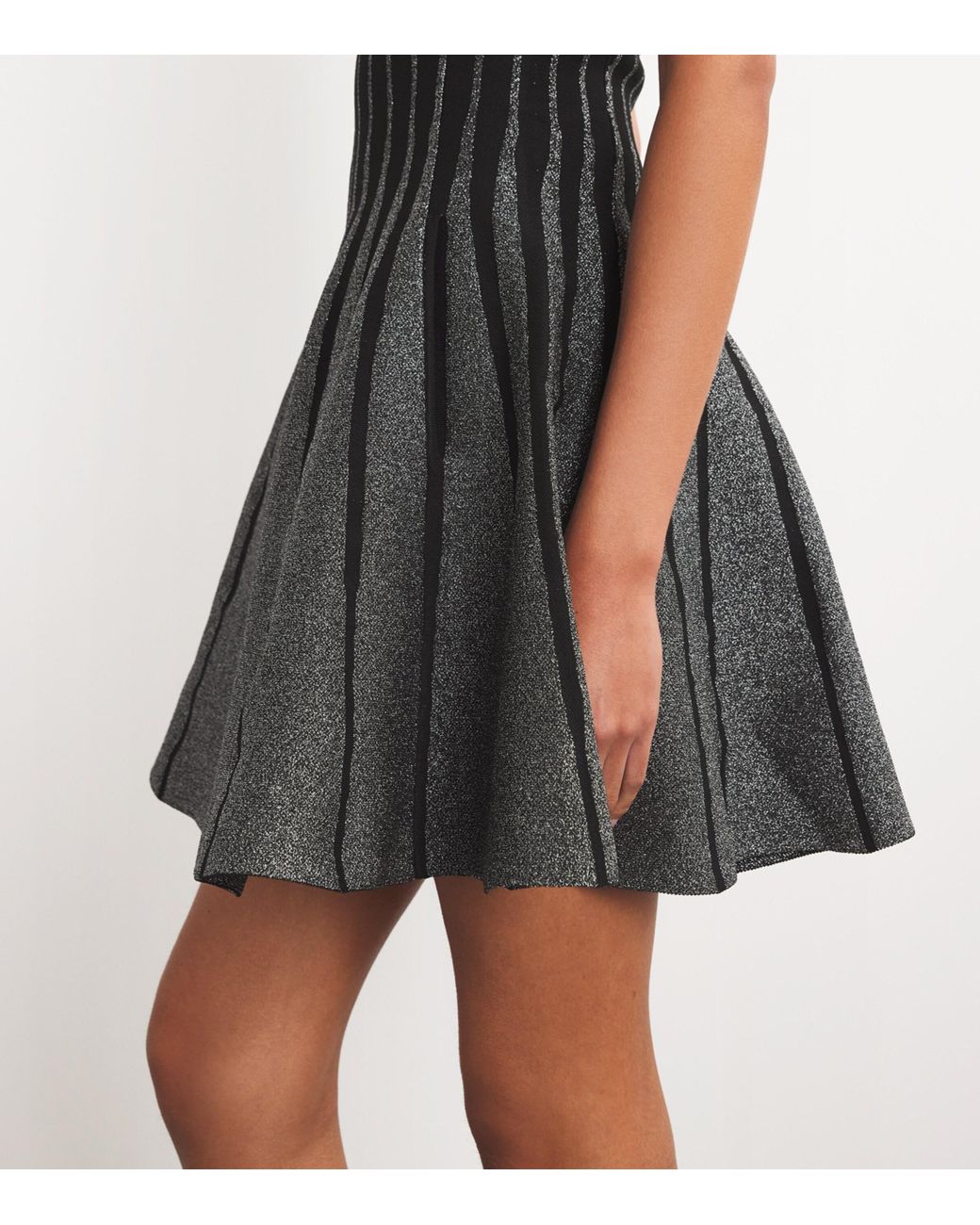 Maje Jacquard Knit Mini Dress in Black | Lyst