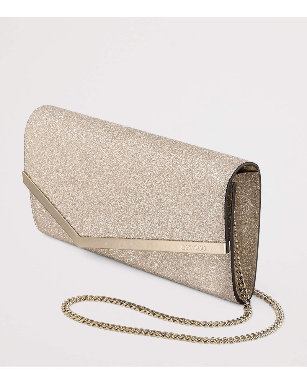 Jimmy Choo Natural Glitter Emmie Clutch Bag
