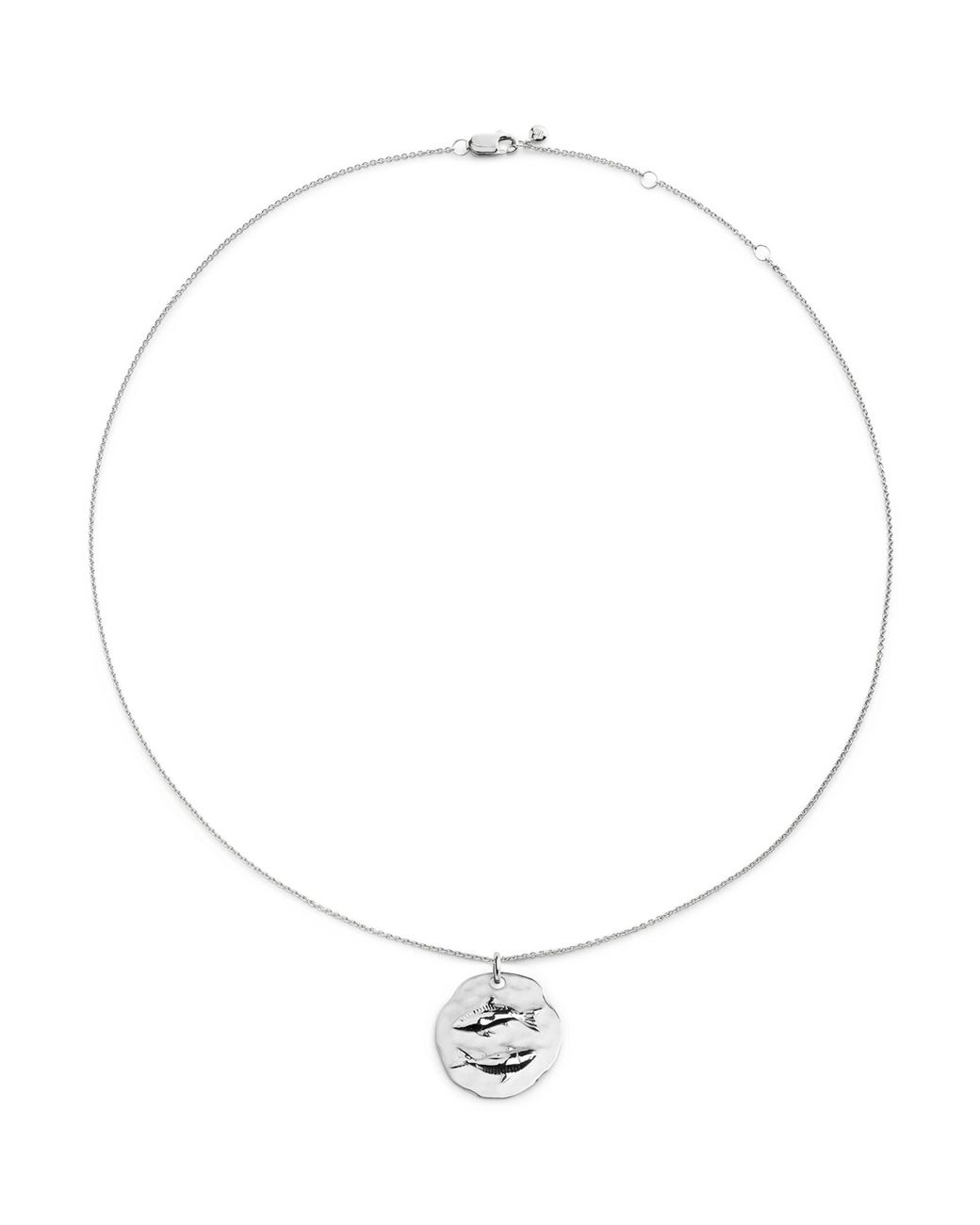 Monica Vinader White Sterling Pisces Zodiac Necklace