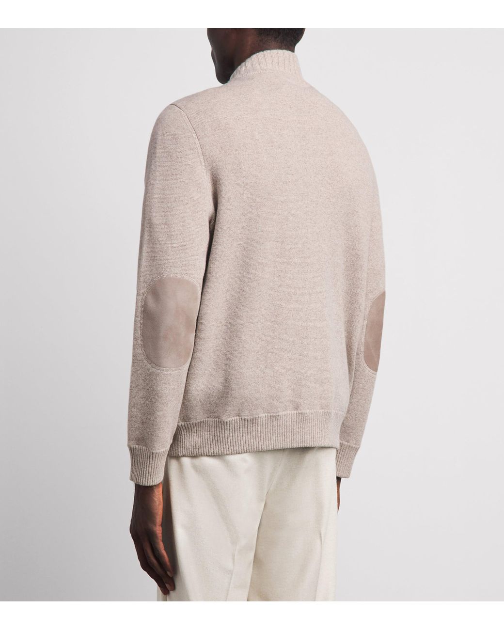 N.Peal Cashmere Natural Suede-Trim Cashmere Davos Jacket for men