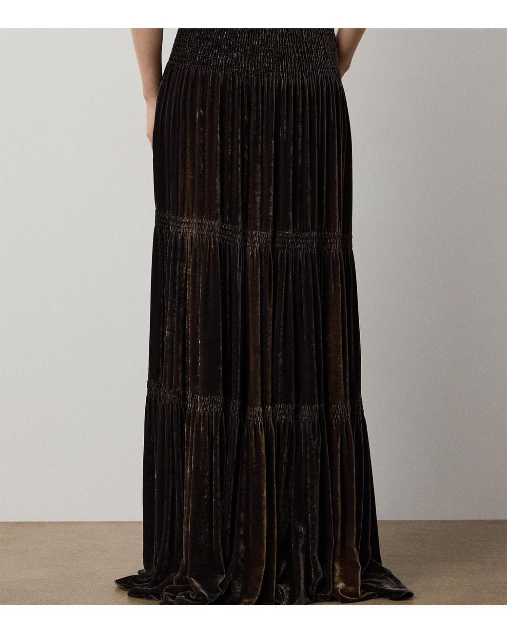 Ralph Lauren Black Velvet Janie Maxi Skirt
