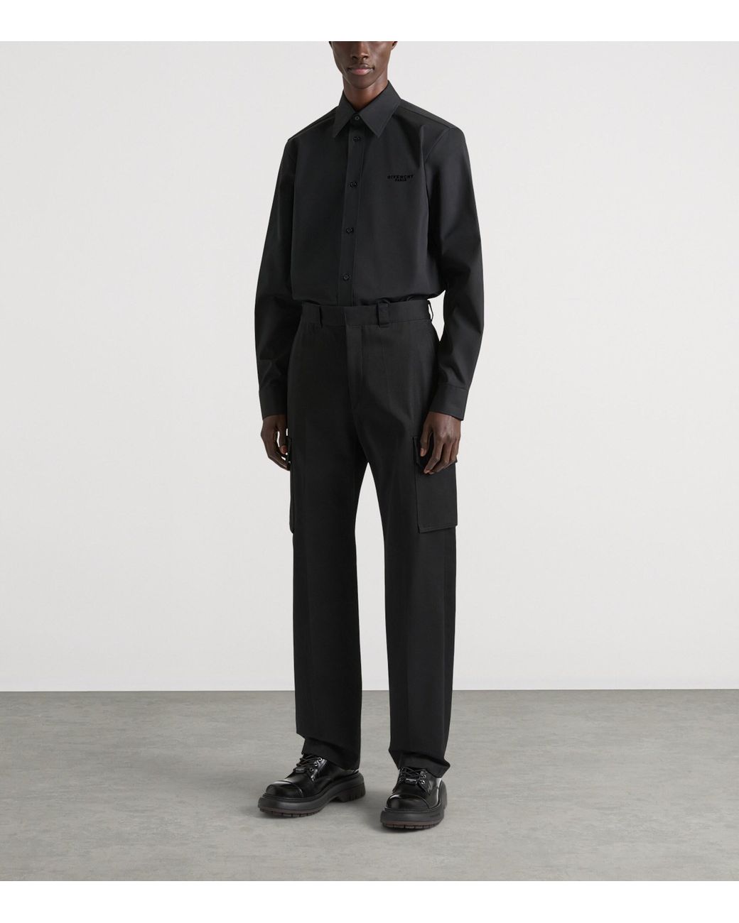 Givenchy Black Cotton Cargo Trousers for men