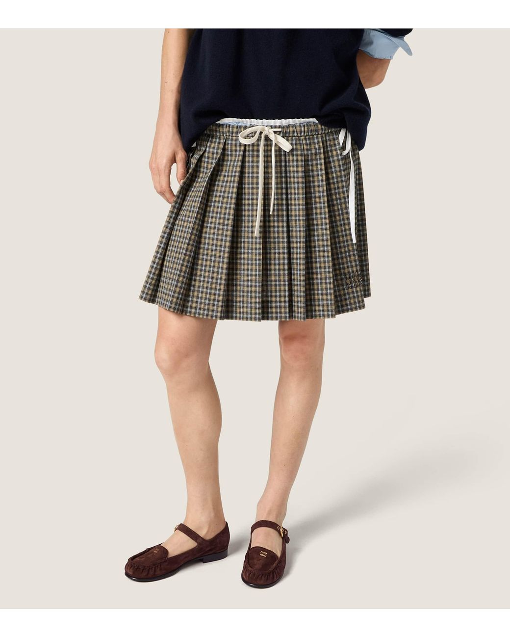 Miu Miu Brown Suede Buckled Loafers