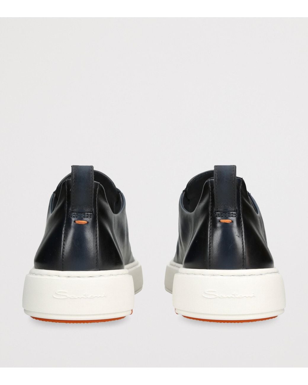 Santoni Blue Leather Clean Icon Sneakers for men