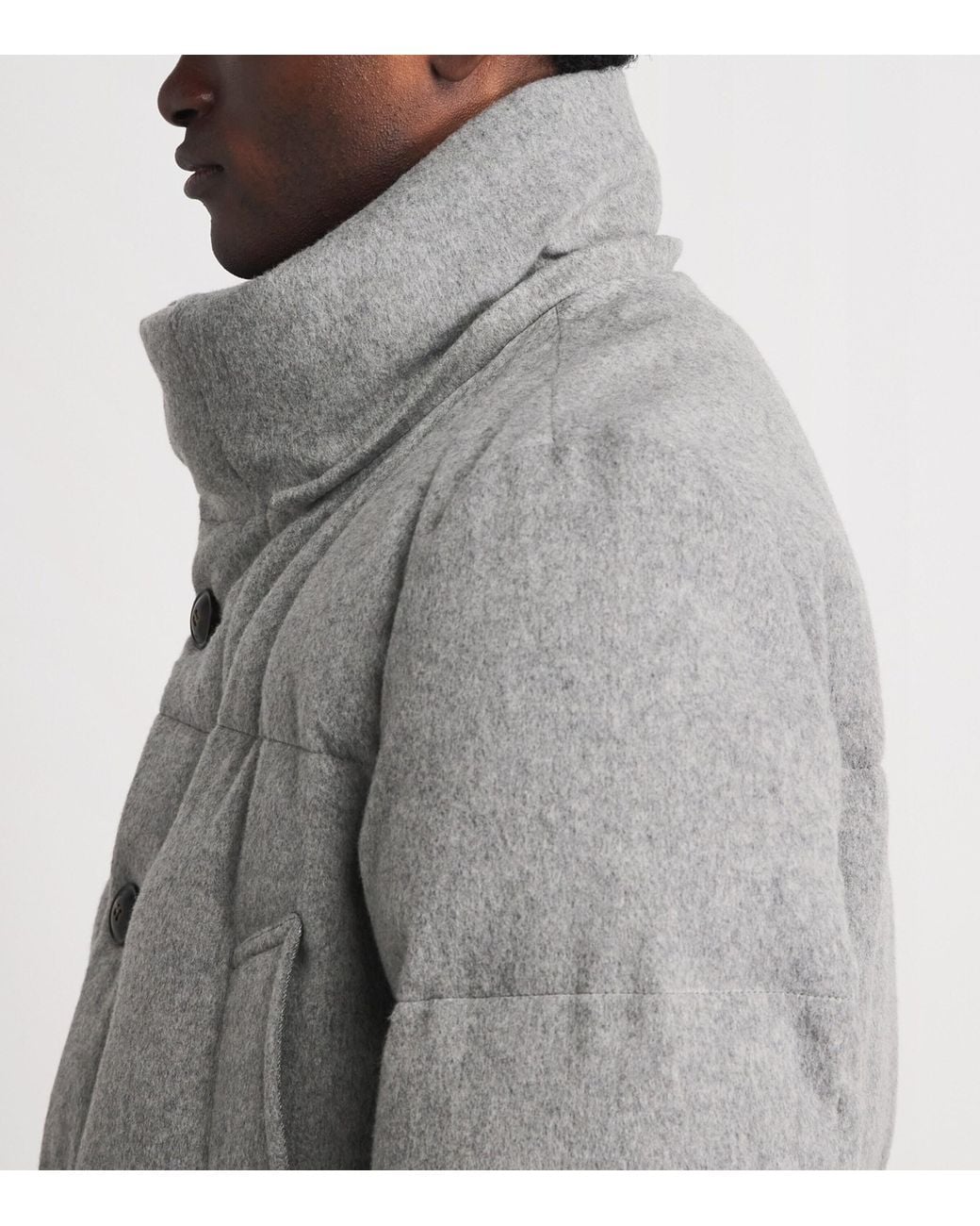 Pal Zileri Gray Virgin Wool-Cashmere Down Jacket for men
