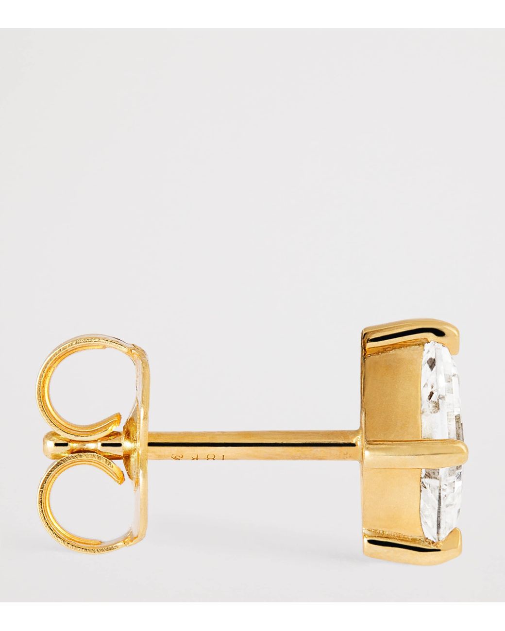 Azlee Metallic And Diamond Lozenge Stud Earrings