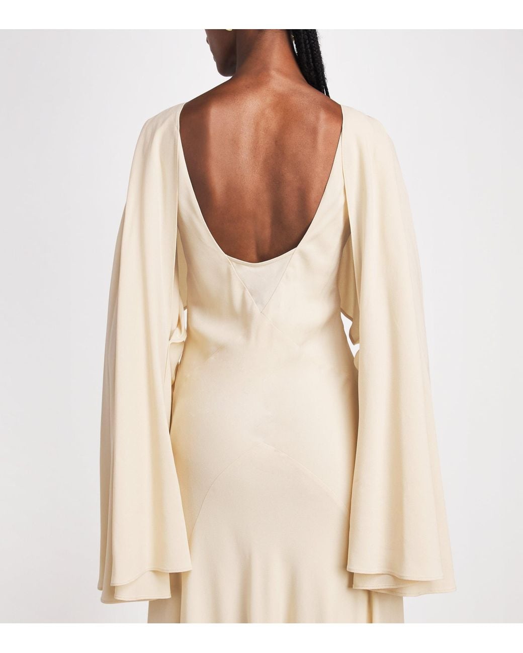 Rabanne Natural Cape-Sleeve Gown