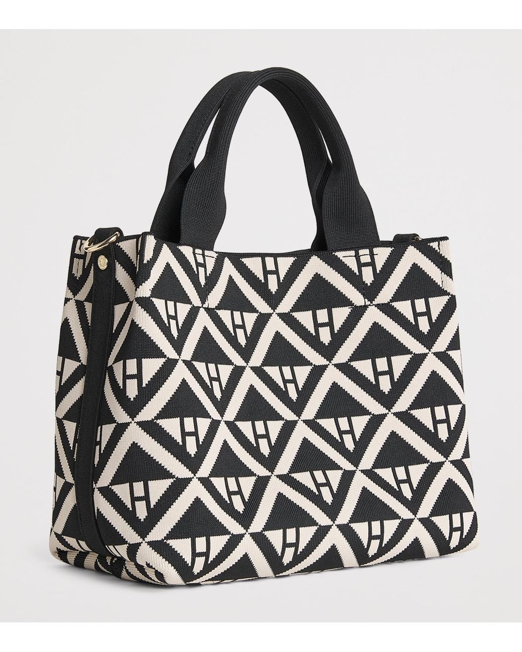 Harrods Black Small Geometric Tote Bag
