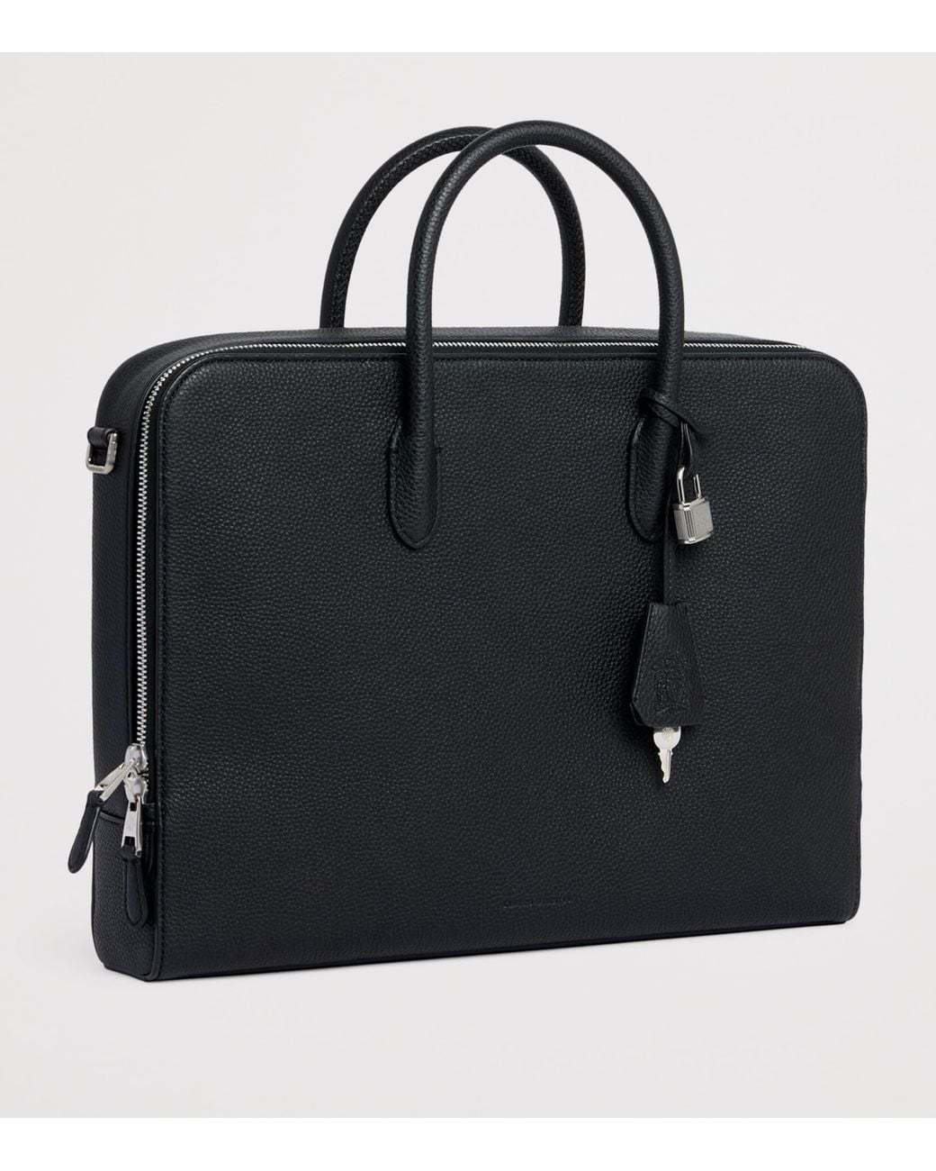 Dunhill Black Leather Bourdon 38 Briefcase for men