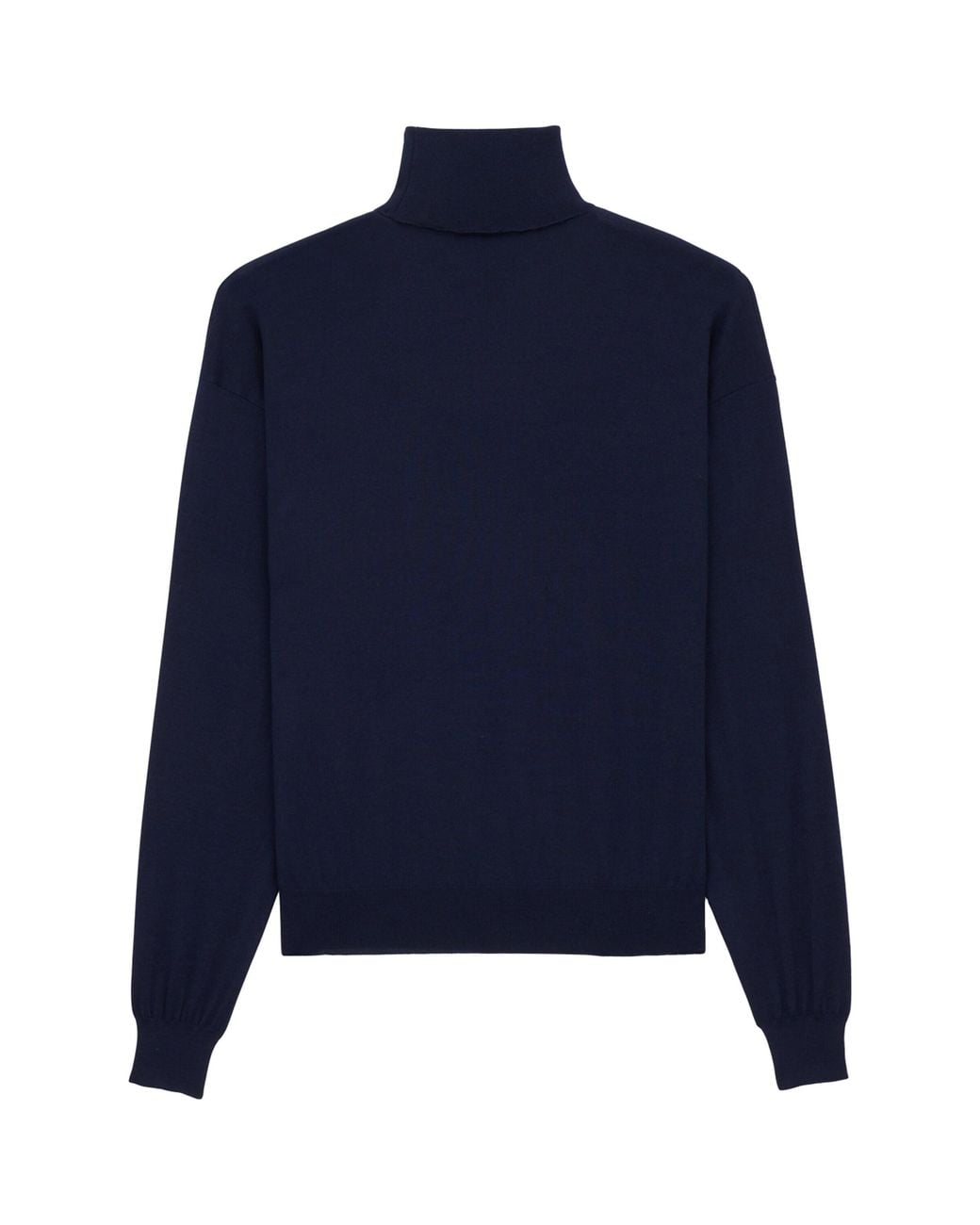 Saint Laurent Blue Cashmere-Wool-Silk Rollneck Sweater