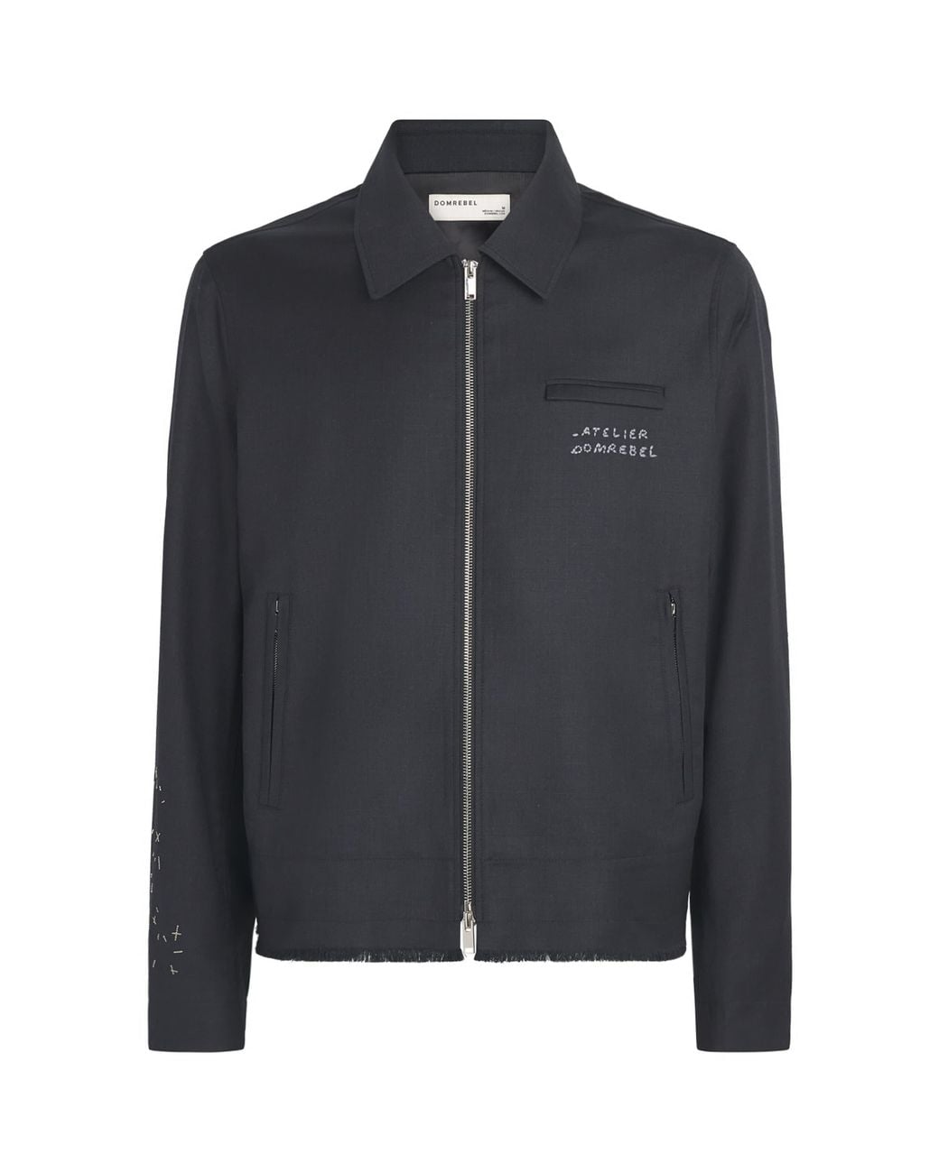 DOMREBEL Black Virgin Wool Backstage Bomber Jacket for men